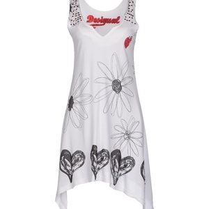 NWT Desigual Flowers Hearts Sleeveless Tunic XL